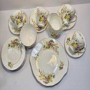English Fine Bone China Duchess Tea Set Made In England - Spring - #408 - UNUSED